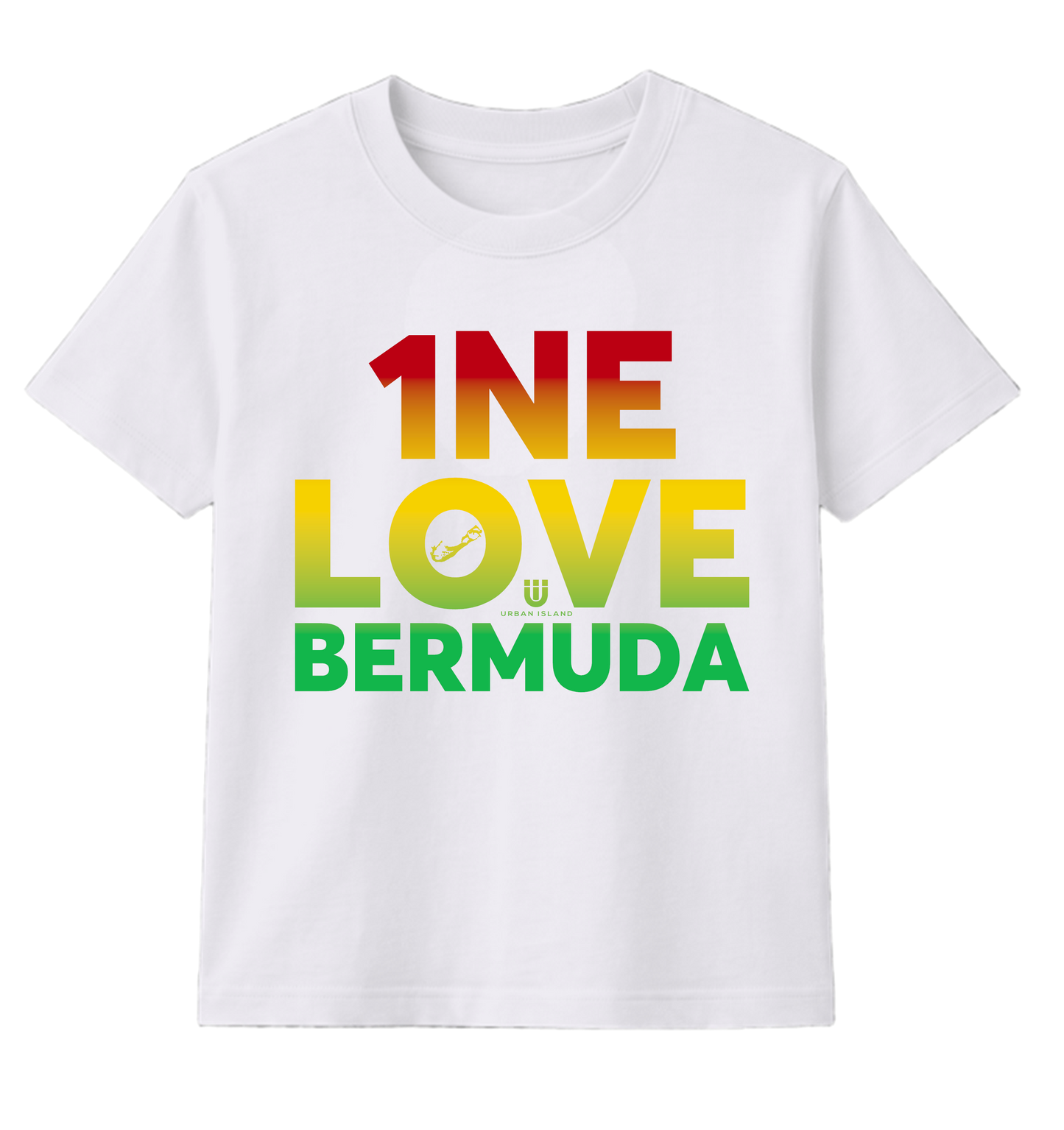 1NE LOVE BERMUDA UNISEX WHITE T-SHIRT