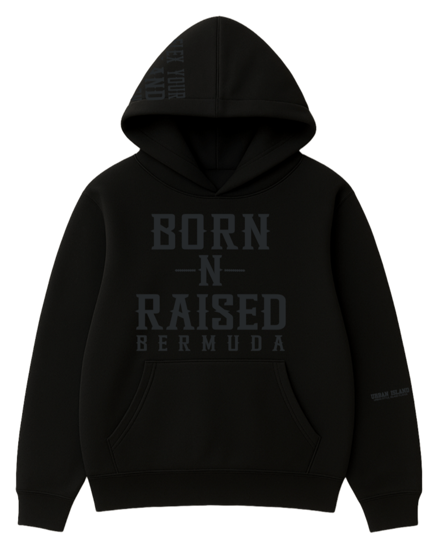 Black on Black Born-N-Raised Bermuda Unisex Hoodie