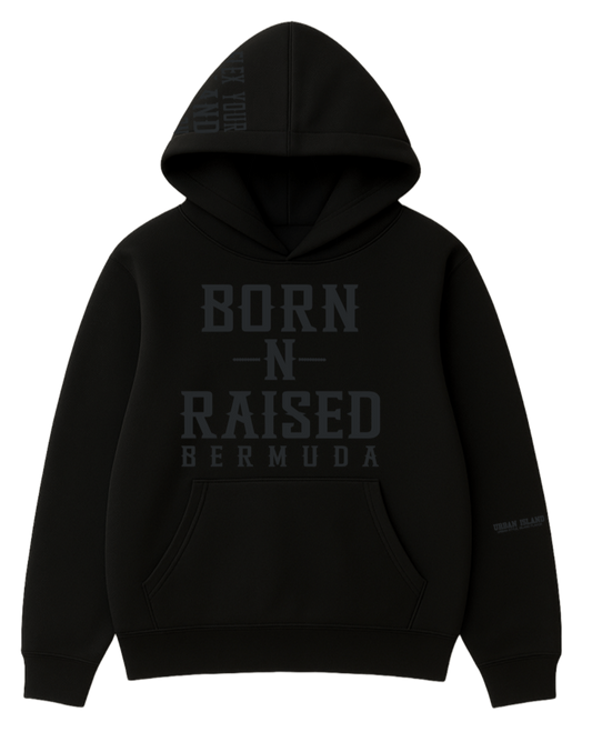Black on Black Born-N-Raised Bermuda Unisex Hoodie