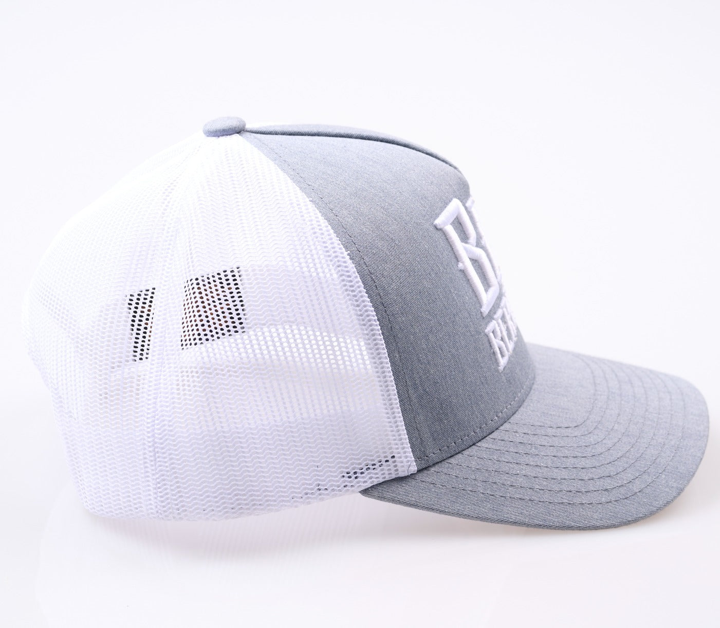 Grey and White BnR Trucker Hat