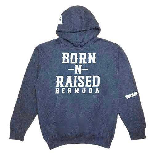 CHARCOAL GREY BORN-N-RAISED BERMUDA PULLOVER HOODIE