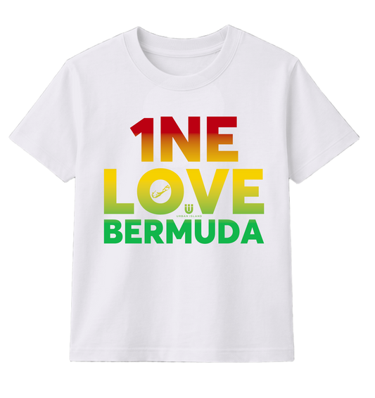 1NE LOVE BERMUDA UNISEX WHITE T-SHIRT