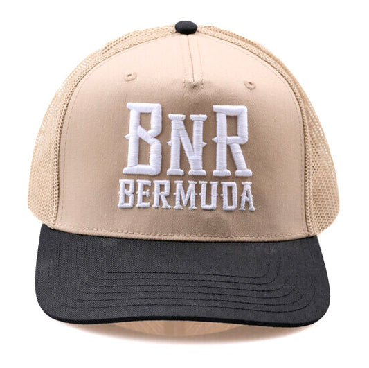 Khaki and Black BnR Trucker Hat