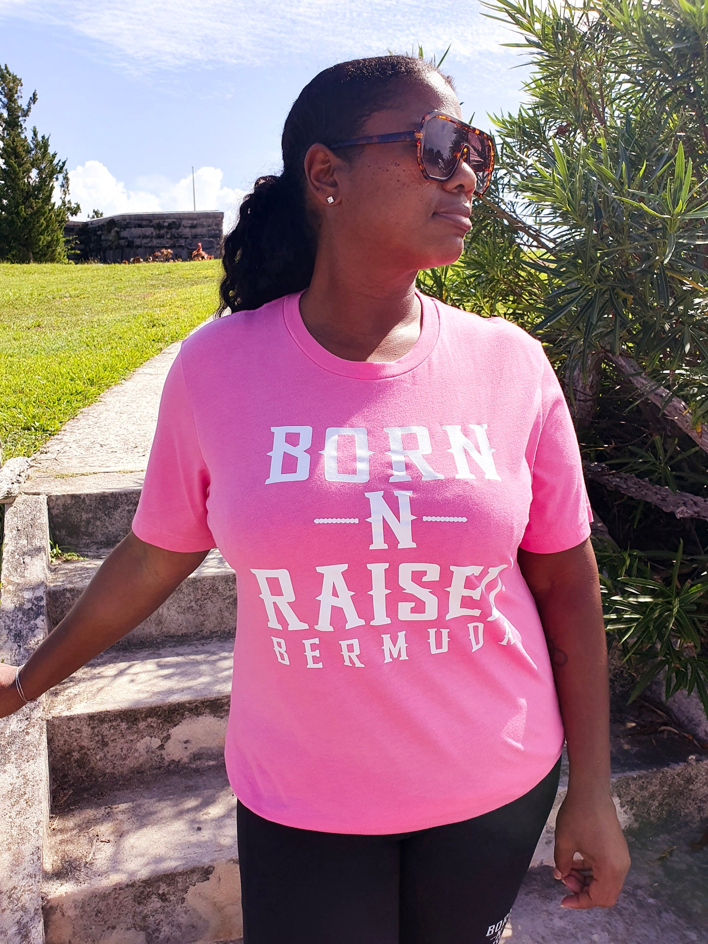 Hot Pink Born-N-Raised Bermuda T-shirt