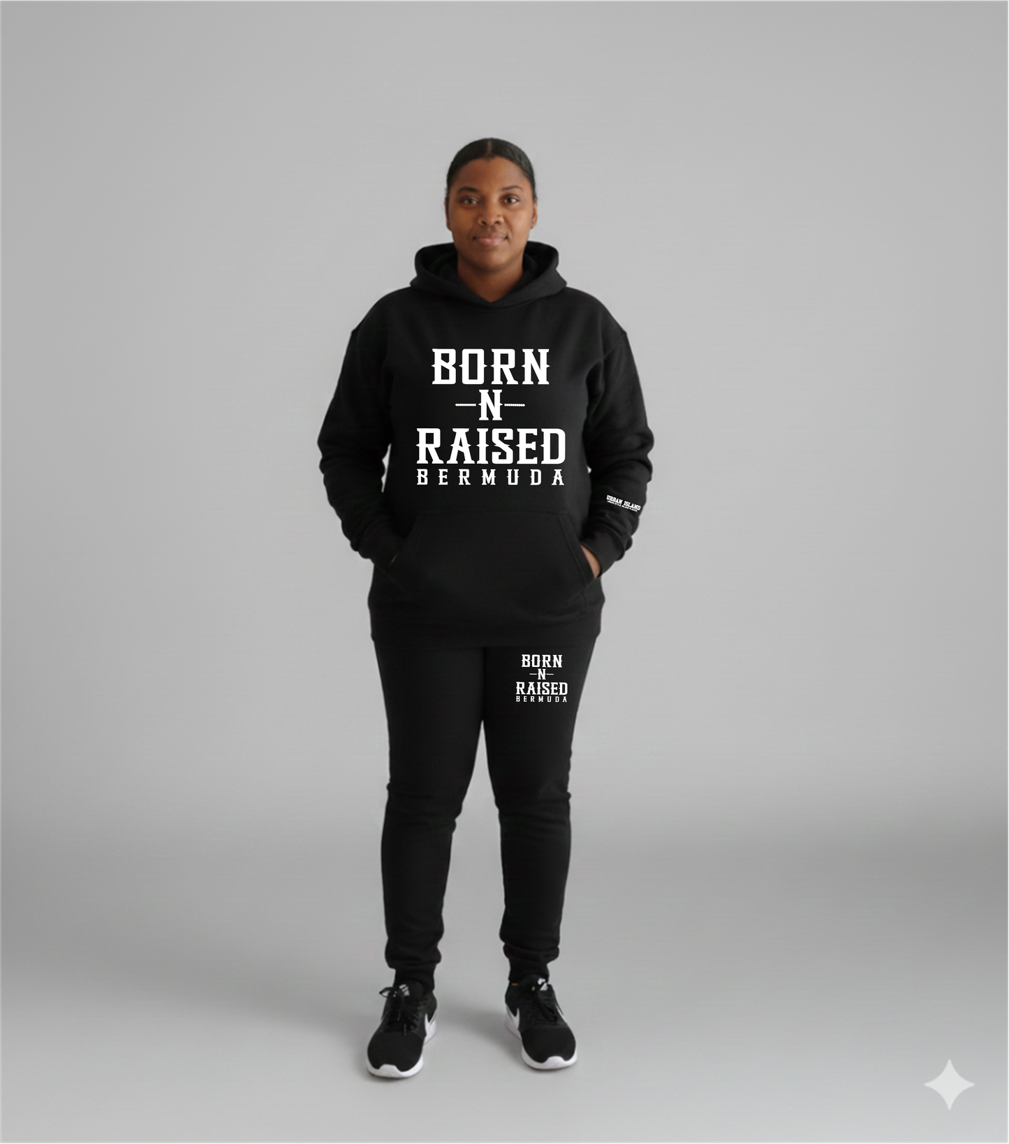 Born-N-Raised Bermuda Black/White Unisex Sweatsuit
