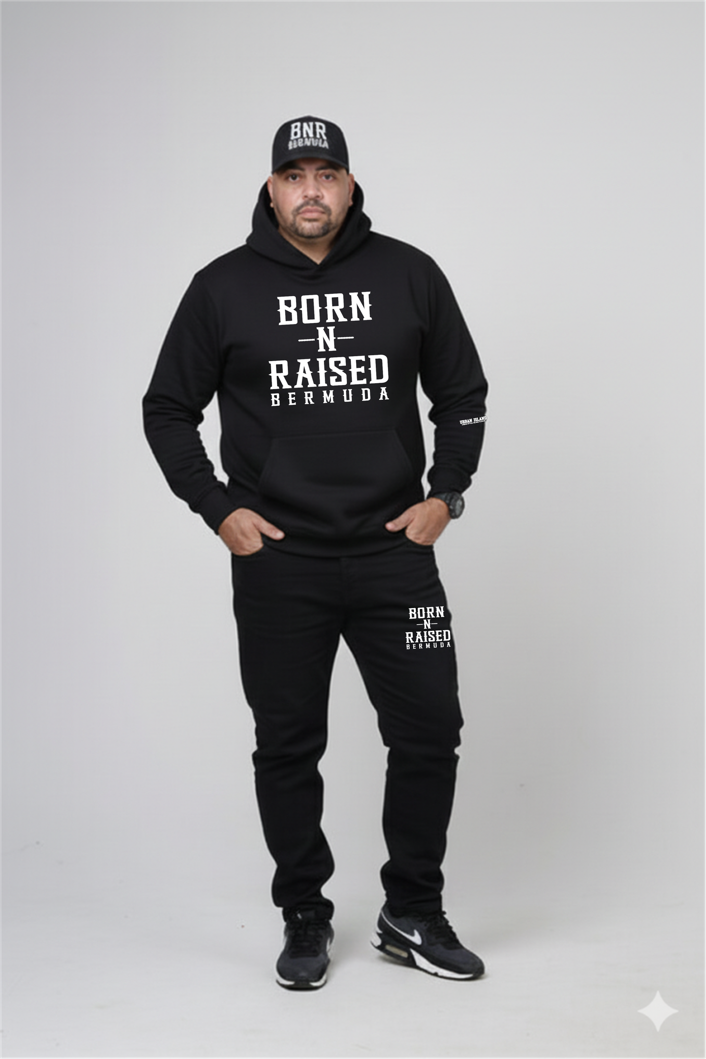 Born-N-Raised Bermuda Black/White Unisex Sweatsuit
