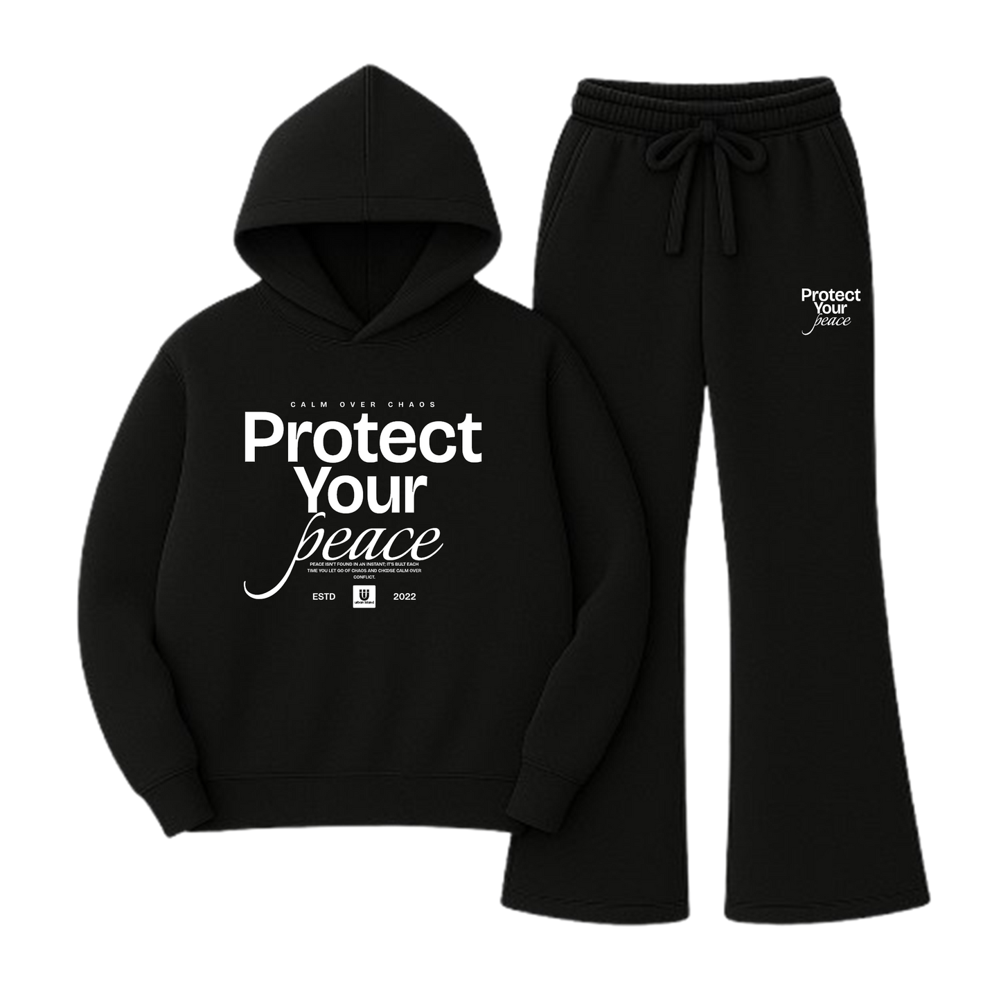 Protect Your Peace Flare Hooded Sweatsuit