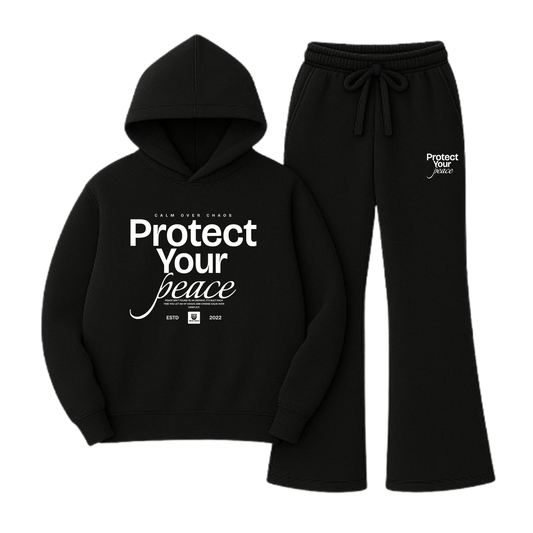 Protect Your Peace Flare Hooded Sweatsuit
