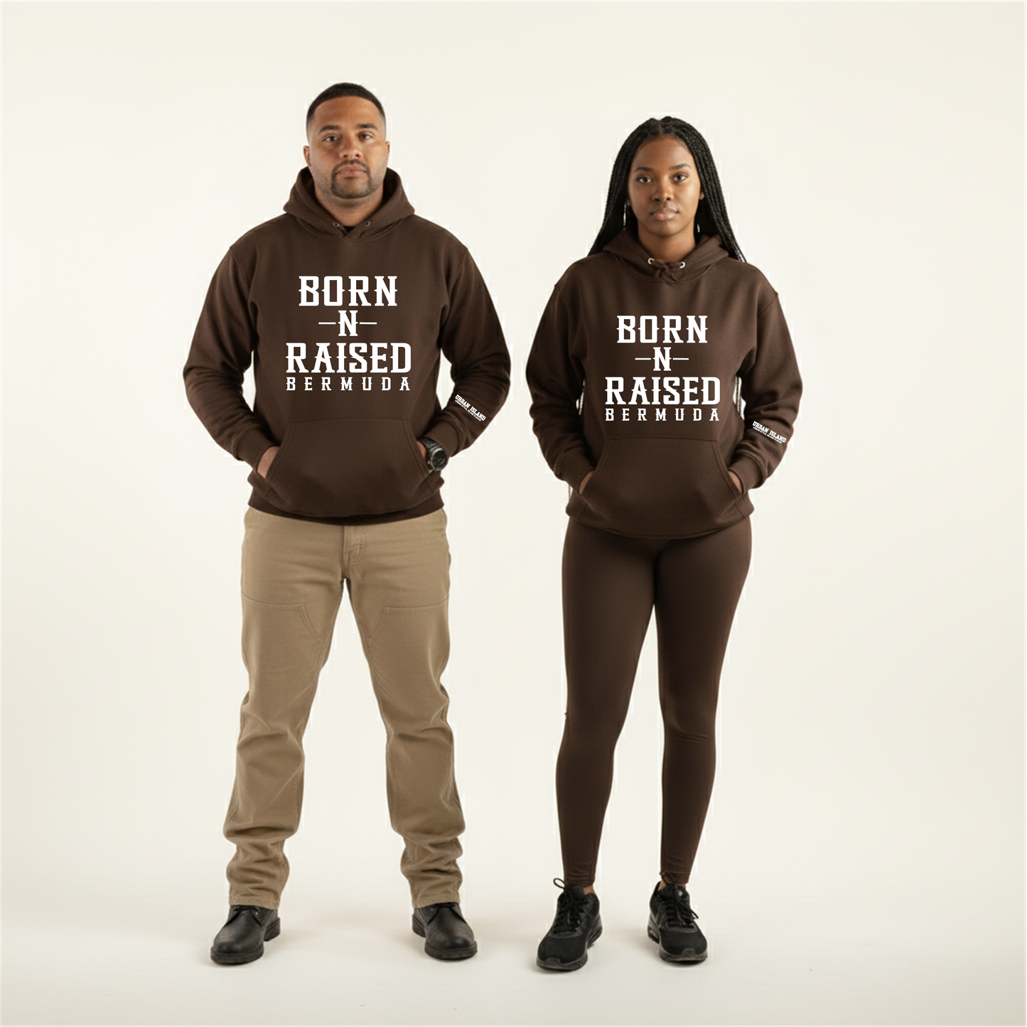 Born-N-Raised Bermuda Unisex Chocolate Hoodie