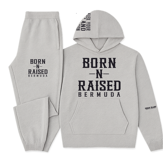 Born-N-Raised Grey Hooded Sweatsuit