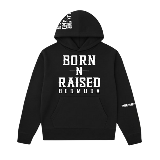 BLACK BORN-N-RAISED BERMUDA PULLOVER HOODIE