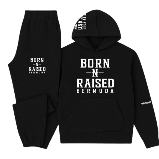 Born-N-Raised Bermuda Black/White Unisex Sweatsuit