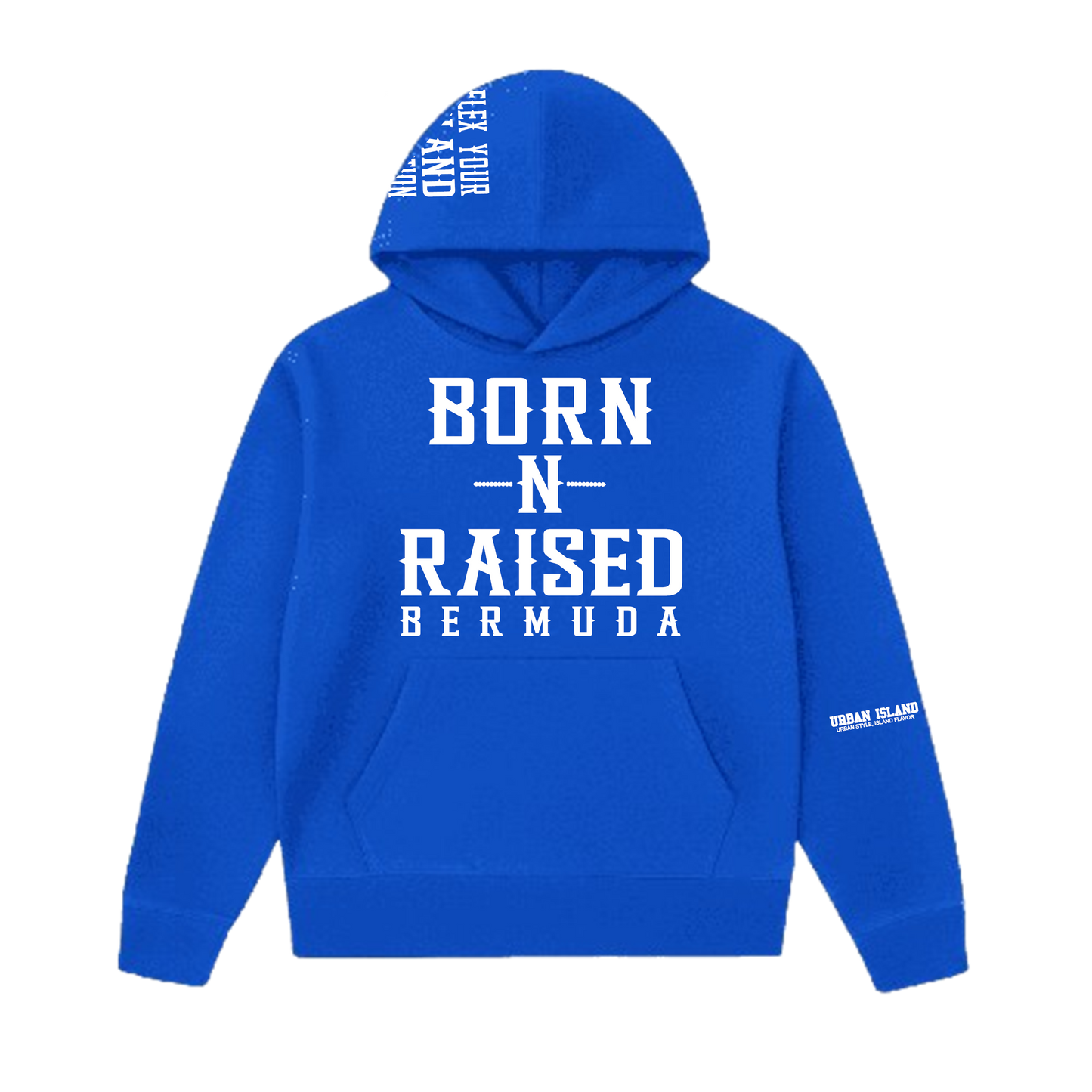 ROYAL BLUE BORN-N-RAISED BERMUDA PULLOVER HOODIE