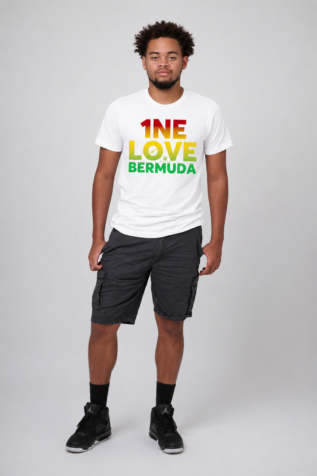 1NE LOVE BERMUDA UNISEX WHITE T-SHIRT