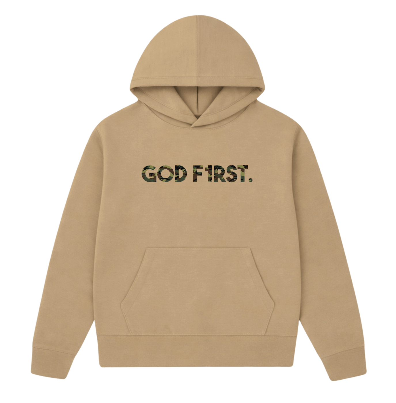 GOD F1RST KHAKI & CAMO HOODIE