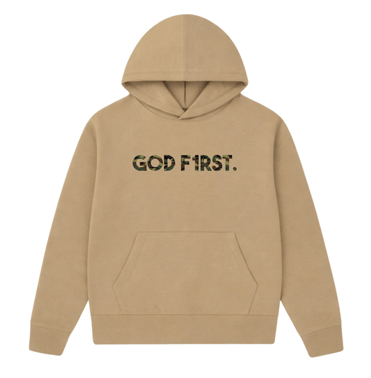 GOD F1RST KHAKI & CAMO HOODIE