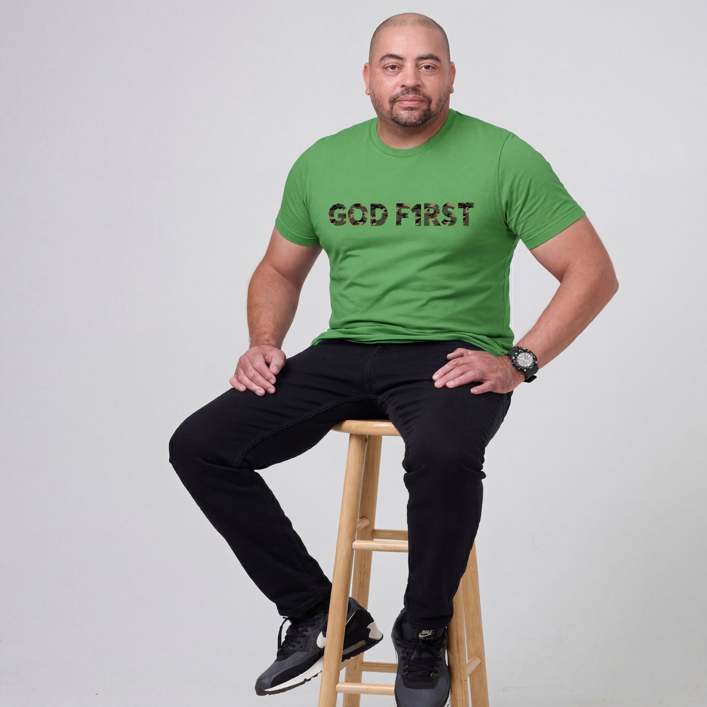 GOD F1RST Camo Print T-shirt