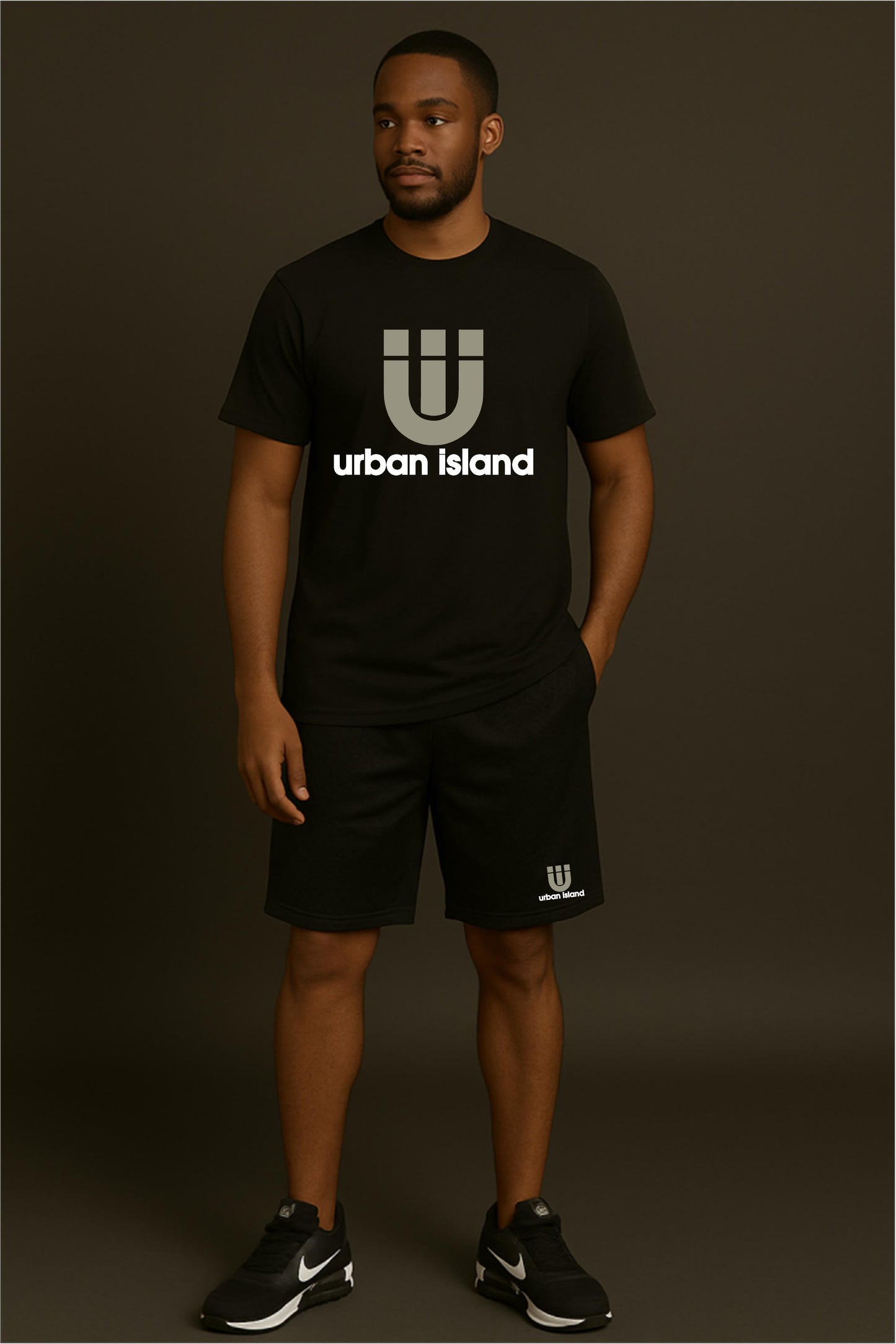 Urban Island Original Two-Tone Logo Black Tee