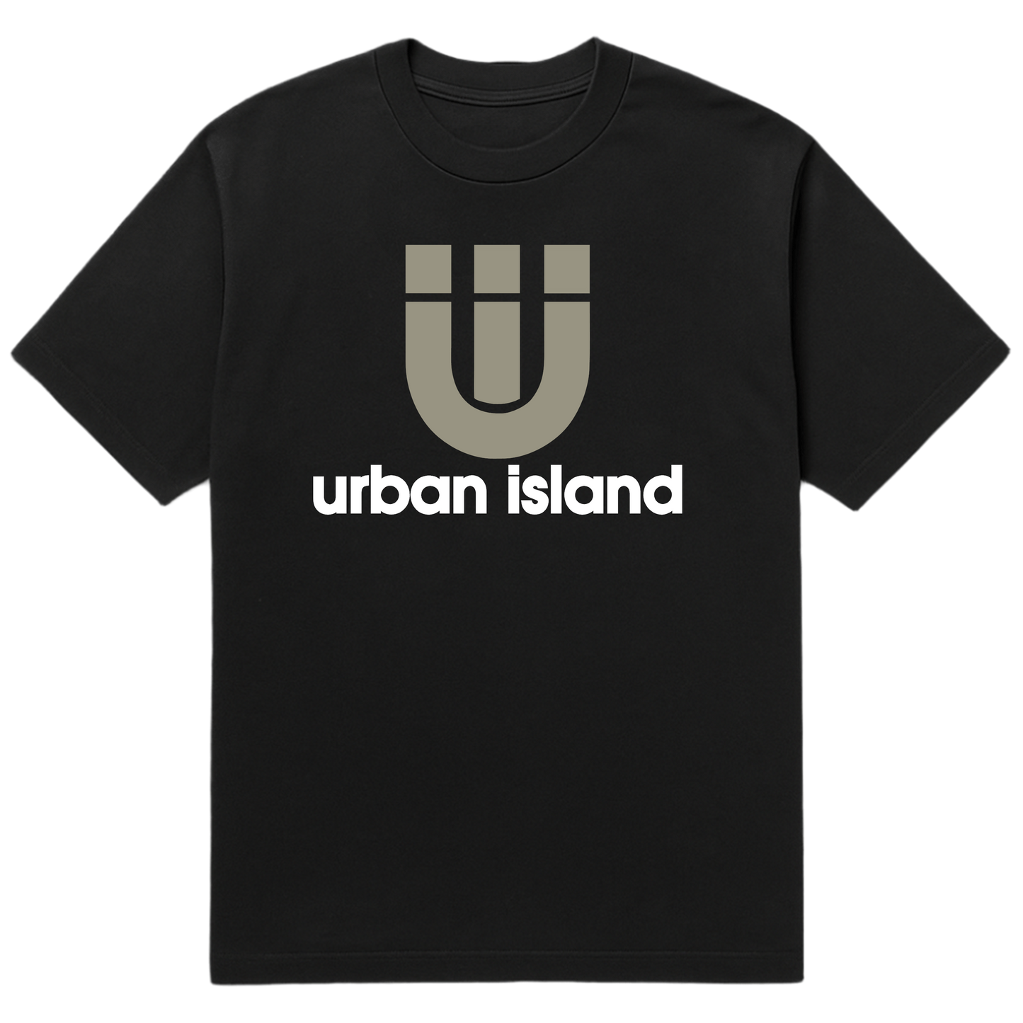 Urban Island Original Two-Tone Logo Black Mesh Shorts