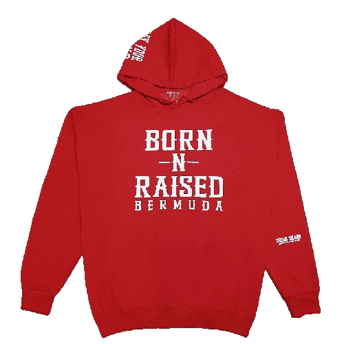 RED BORN-N-RAISED BERMUDA PULLOVER HOODIE
