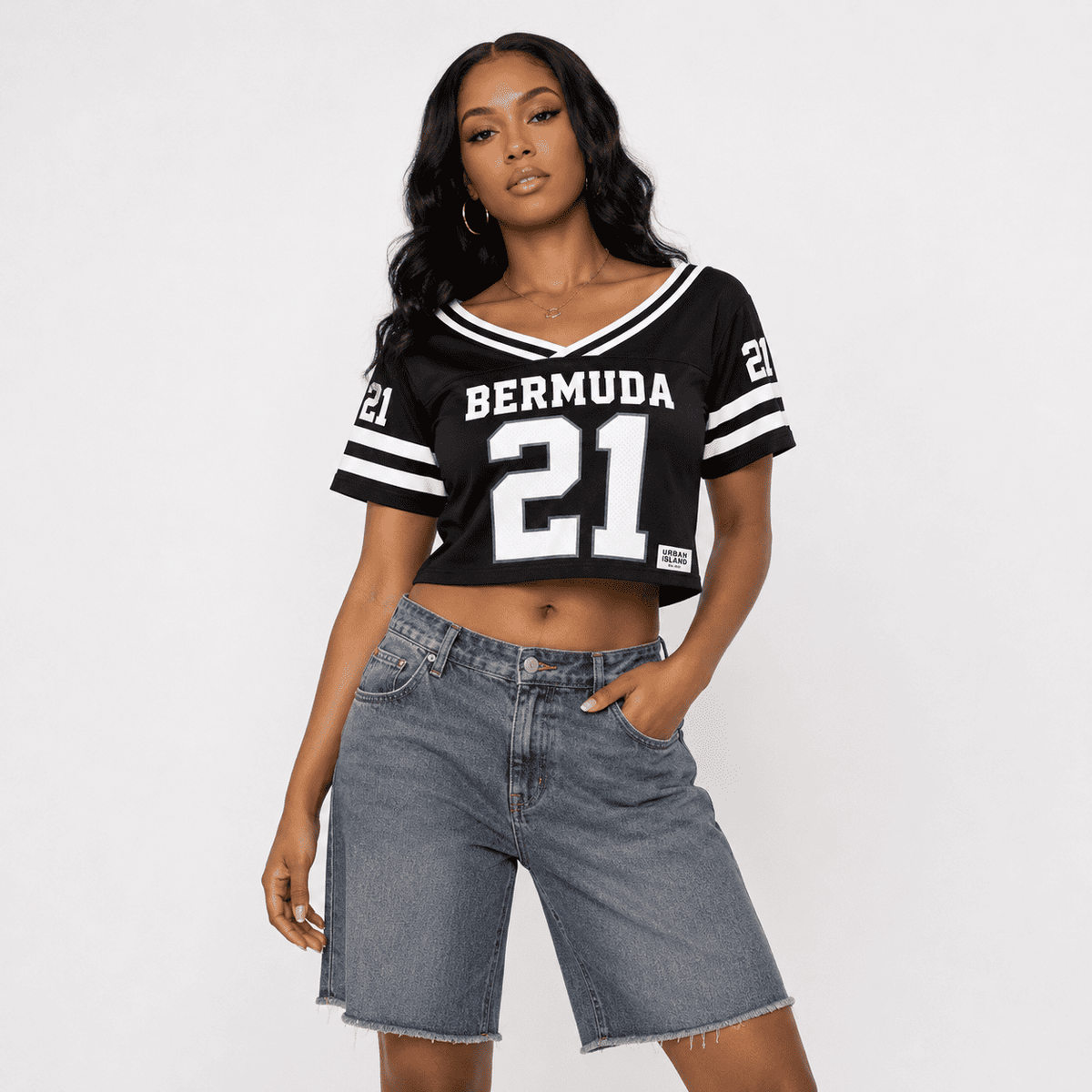 Bermuda 21 Cropped Mesh Jersey