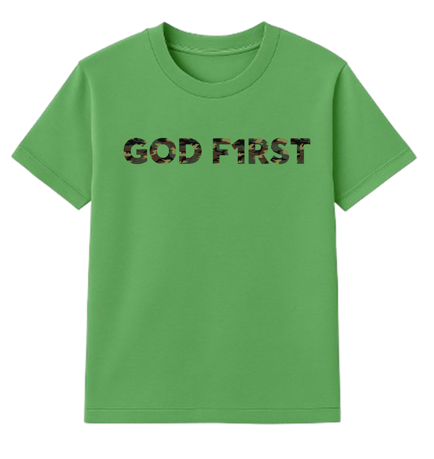 GOD F1RST Camo Print T-shirt