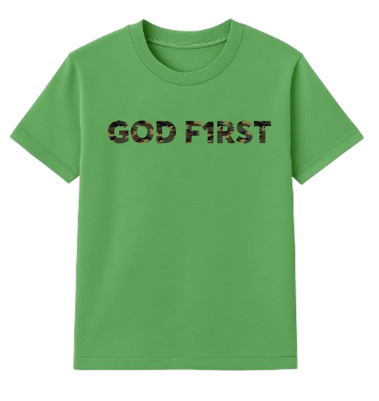 GOD F1RST Camo Print T-shirt